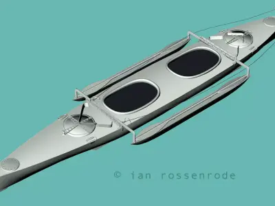 Aluminium canoe  kayak - historical 3D model