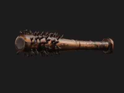 Post-Apocalyptic Spiked Baseball Bat 3D model