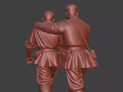 Military sculpture warrior  military battle war hero  soldier 3D print model 16