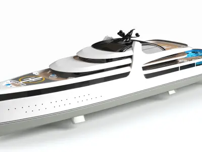 Sleeping Sun Luxury Superyacht Dynamic Simulation 3D model