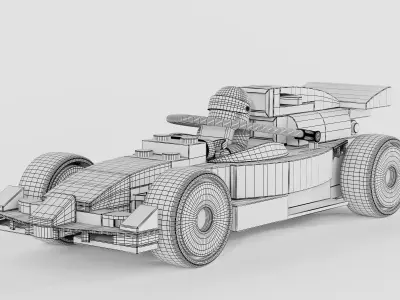 Formula Racing Car Toy Low Poly 3D Model Low-poly 3D model