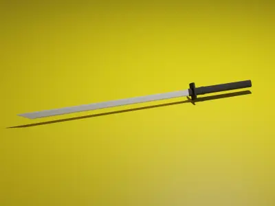 Katana low-poly samurai sword Free low-poly 3D model
