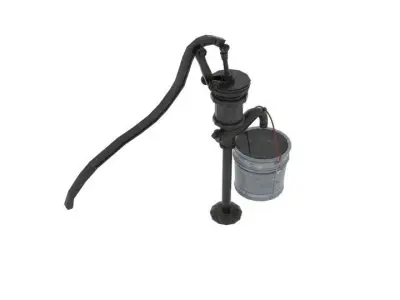 Old Water Pumps Gas Pumps  Low-poly 3D model