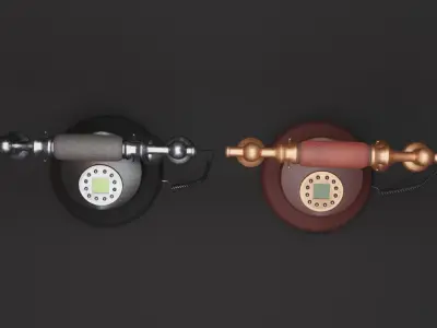 Antique Vintage Telephone Low-poly 3D model