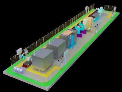 Gear shaft machining production line 3D model