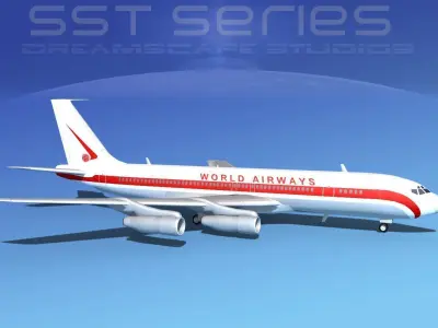 Boeing 707-320 SS Zantop 3D model