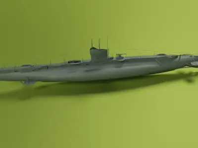HMS E40 Low-poly 3D model