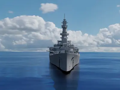 USS Alaska CB-1 Battle Cruiser 3D model