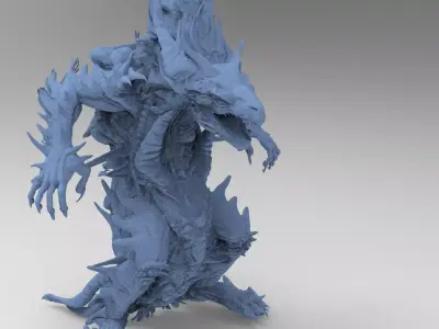 Demon gate Statue gargoyle 3D model