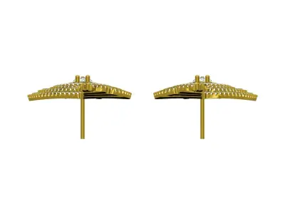 Antique Micro Pave Set Diamond Drop Earring 3D print model