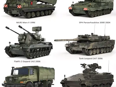 Military equipment of the German armed forces 3D Model Pack