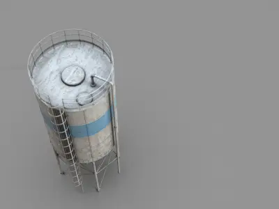 VERTICAL CEMENT SILO Low-poly 3D model