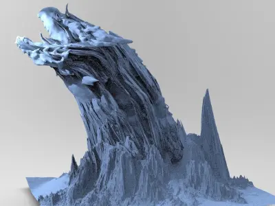 Dragon head Great mountain 3D model