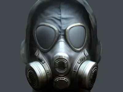 Gas mask helmet 3d model military combat Low-poly Low-poly 3D model 5