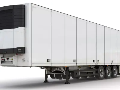 Truck With Side Loading Trailer 3D model