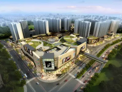 3Dmax fashion city commercial square building 444 3D model