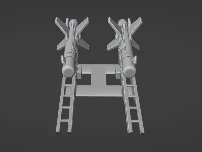 FALANGA 9M17 - FLEYTA - Anti-Tank Missile and Mount 3D print model