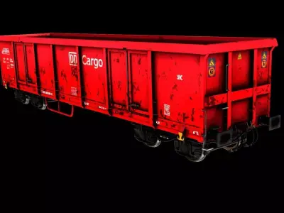 Offener Eisenbahn Gueterwagen 3D model
