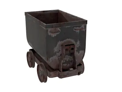Mining Rust Cart Low-poly 3D model