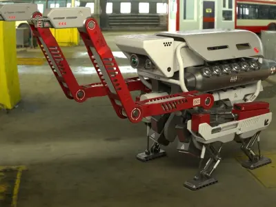 Work Drone - Low Poly Rigged - Textures Included Low-poly 3D model