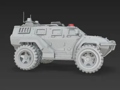 3D Printable Armored Police Vehicle  3D print model