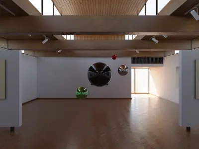 HDRI - Art Museum Gallery Interior 21 - 16384x8192 Texture