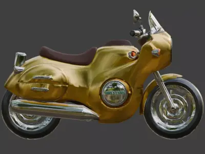 Futuristic Yellow Mini Motorcycle 3D Model Low-poly 3D model