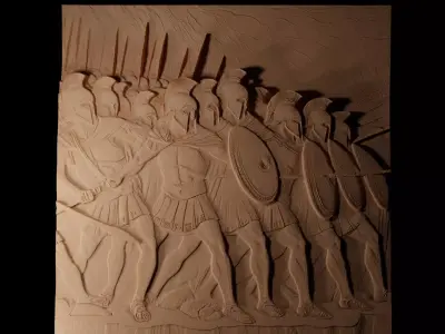 Army Marching CNC 3d Print High Relief Sand Casting 3D print model
