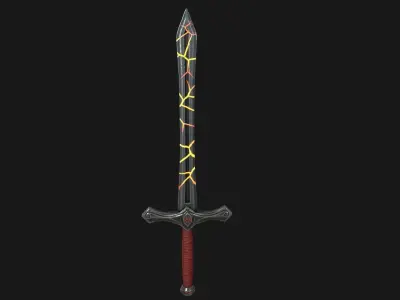 Stylized Sword PBR Modeling Free low-poly 3D model