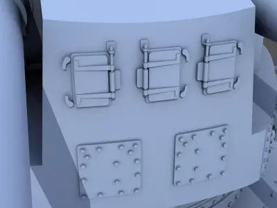QF 5-25-inch Mk I DP Turret - 1-72 scale 3D print model