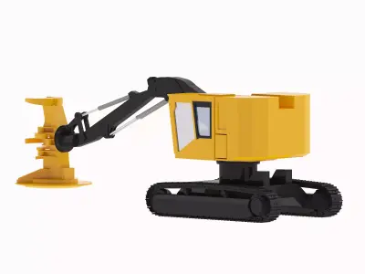 Feller Buncher LX830 Forestry Low-poly 3D model