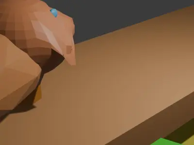 Flying dog animation Free low-poly 3D model
