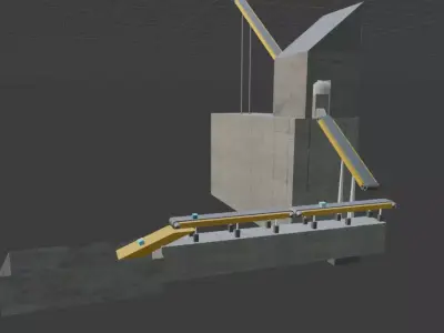 Conveyor concrete structure with belt 3D model