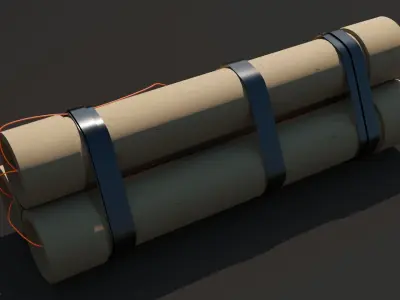 Bomb clock PipeBomb 3D Model Low Poly Free low-poly 3D model