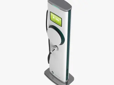 Electric Vehicle Charging Station 2 3D model purchase
