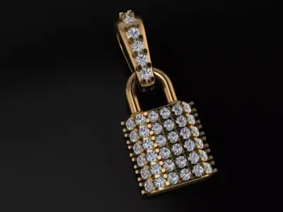 Diamond Lock Pendant 3D print model