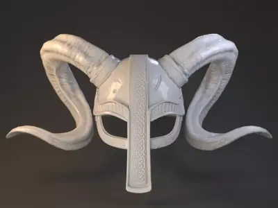 helmet viking with horns Free low-poly 3D model