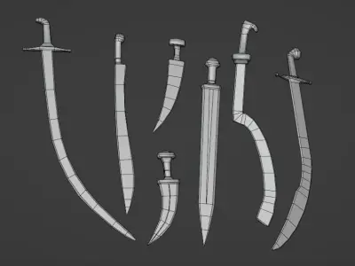 Lowpoly Sword and Knife Pack Low-poly 3D model