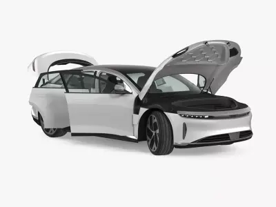 Electric Luxury Sedan Lucid Air Rigged for Maya 3D model