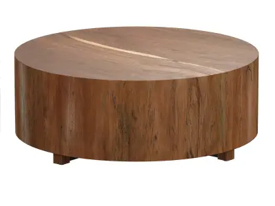 illon Natural Yukas Round Wood Coffee Table Crate and Barrel 3D model