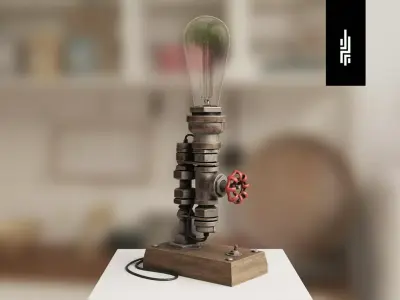 Metal Lamp 01 Low-poly 3D model