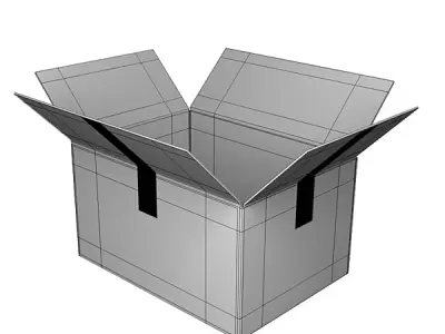 Open Cardboard box 3D model