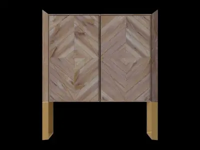 Wooler Reclaimed Wood Cabinet Low-poly 3D model