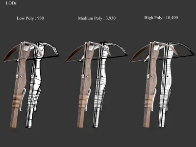 Medieval Collection Weapons Crossbows 3D Model Pack
