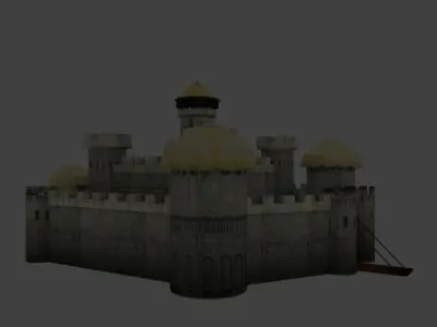 Low poly Medieval Castle Low-poly 3D model purchase