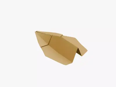 Paper Plane Orange Low-poly 3D model