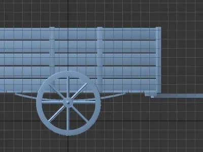 Wooden Wagon Cart Low-poly 3D model