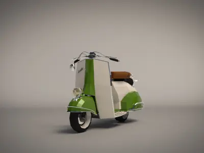 Low Poly Cartoon Vespa Scooter Low-poly 3D model