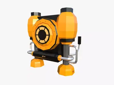 Jetpack Low Poly E01 - SciFi Character Design Low-poly 3D model