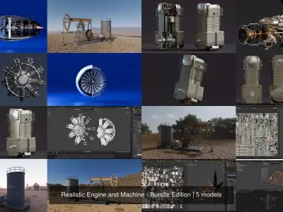 Realistic Engine and Machine - Bundle Edition 3D Model Pack